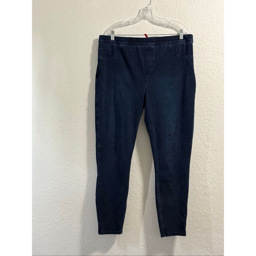 SPANX Women's Dark Wash Denim Leggings - Navy Blue